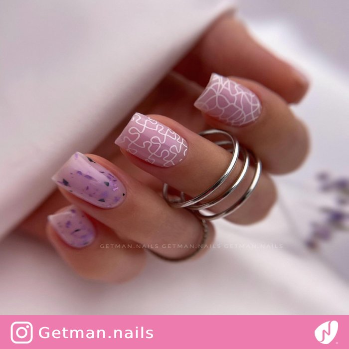 Mismatched Nails with Puzzle Pattern
